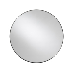 Rund dekorativ spegel med svart aluminiumram