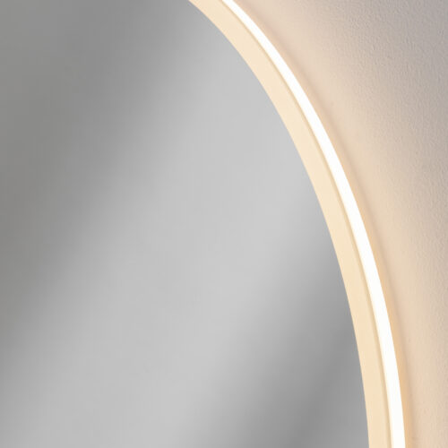 Detaljbild rund LED-spegel