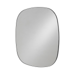 Dekorativ spegel med unik form och svart metallram