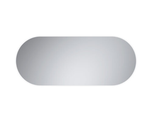 Oval spegel med vit ram i MDF