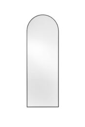 valvformad spegel med svart aluminiumram av högsta kvalitet