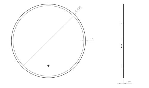 led mirror amsen dia 640 mm