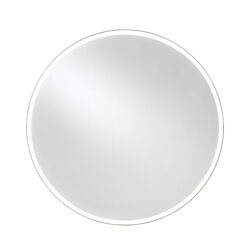 Rund LED-spegel med svart metallram