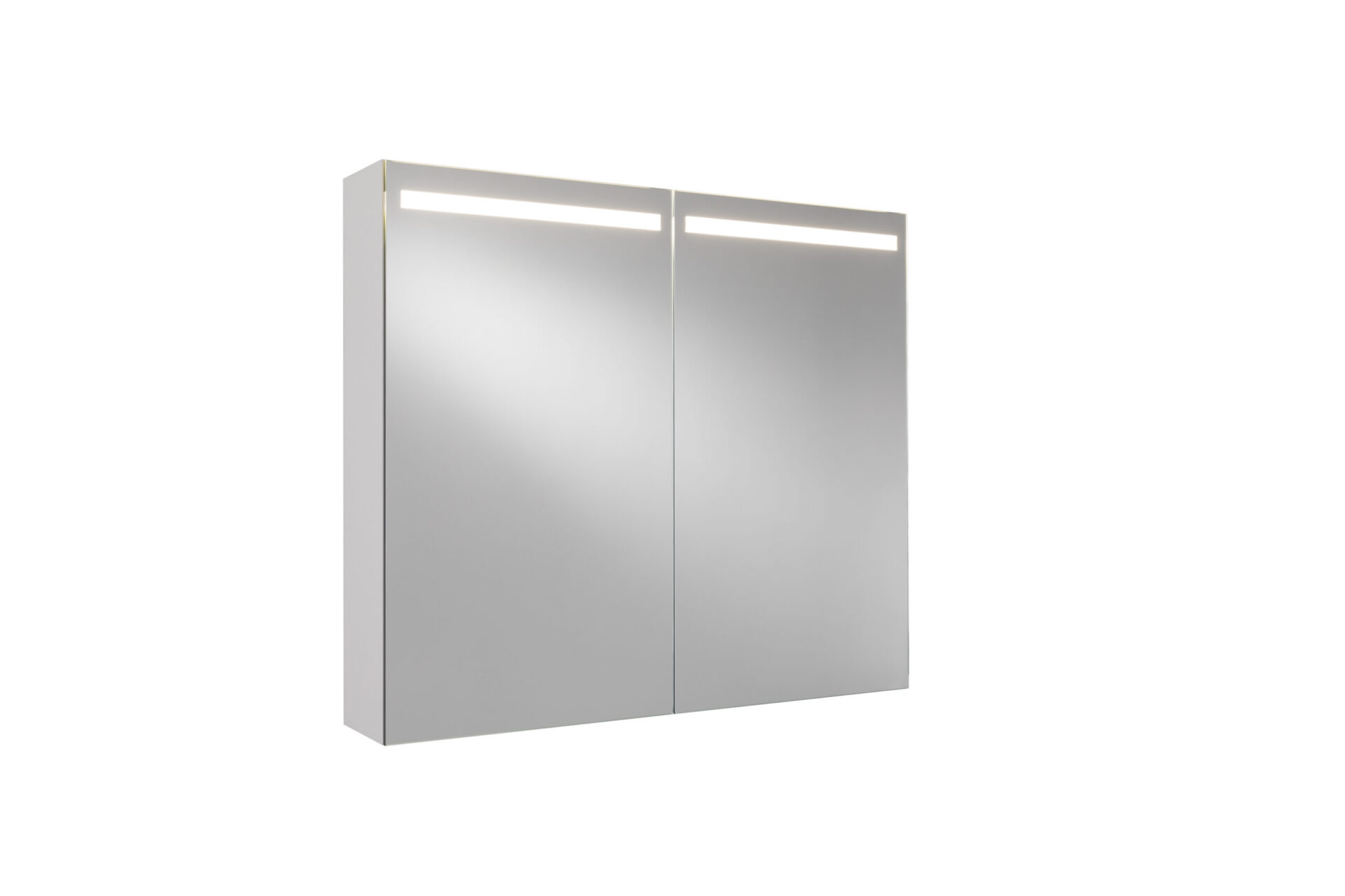 Elegant badrumsskåp med horisontell LED-belysning