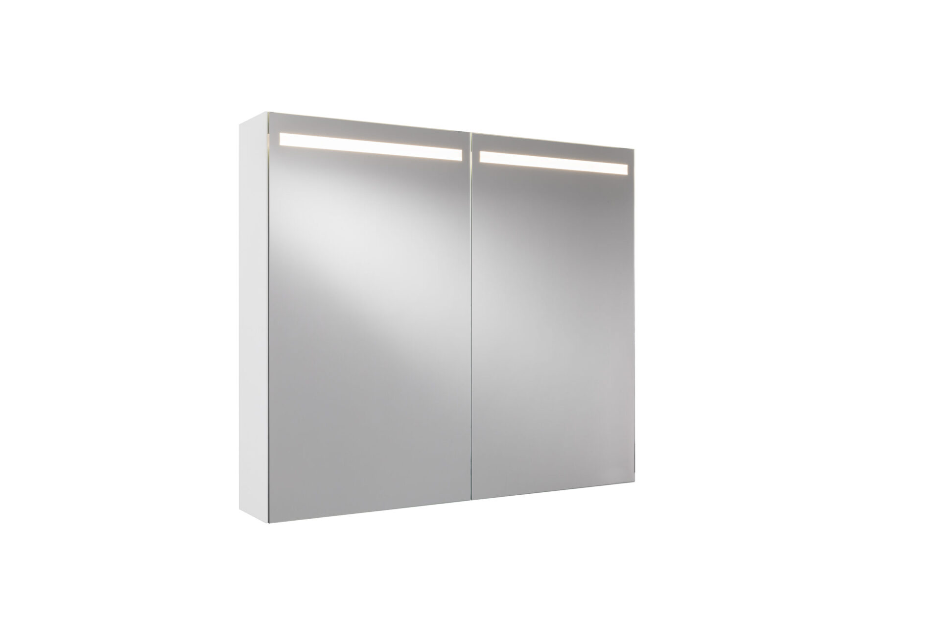 Badrumsskåp med horisontell LED-belysning