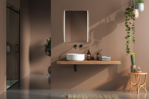 EMIL, LED upplyst spegel, Badrumsspegel, Badrumsspegel med LED-belysning, Badrumsspegel rektangulär med LED-belysning