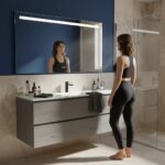 LUCA, LED upplyst spegel, Badrumsspegel, Badrumsspegel med LED-belysning, Badrumsspegel rektangulär med LED-belysning